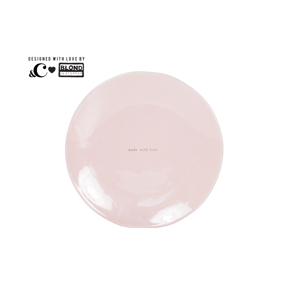 500017-_C-Pink plate, 22 cm0-nieuw