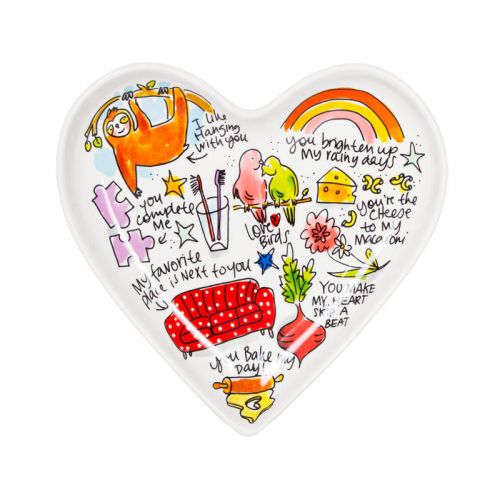 Plate heart shaped 22cm Valentine