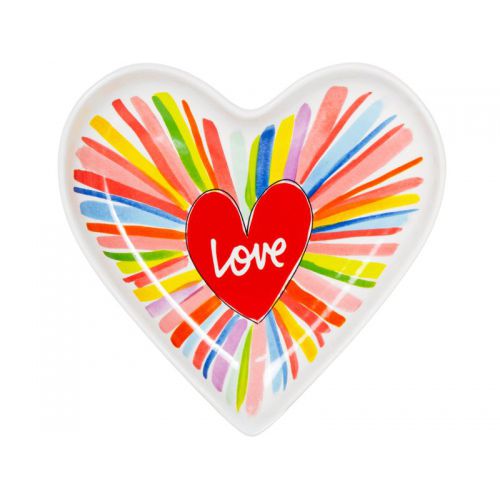Plate heart shaped rainbow Ø22cm Valentine