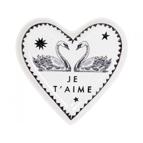 Heart shaped plate Je t'aime Ø22cm Valentine