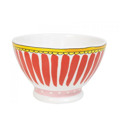 Vintage bowl red stripes Ø15cm