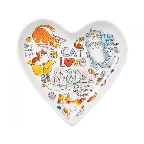 Heart shaped plate Cat Love ø22cm