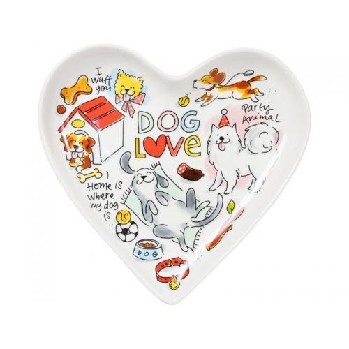 Heart shaped plate Dog Love ø22cm