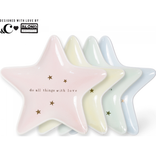 set of 4 star shaped plates
